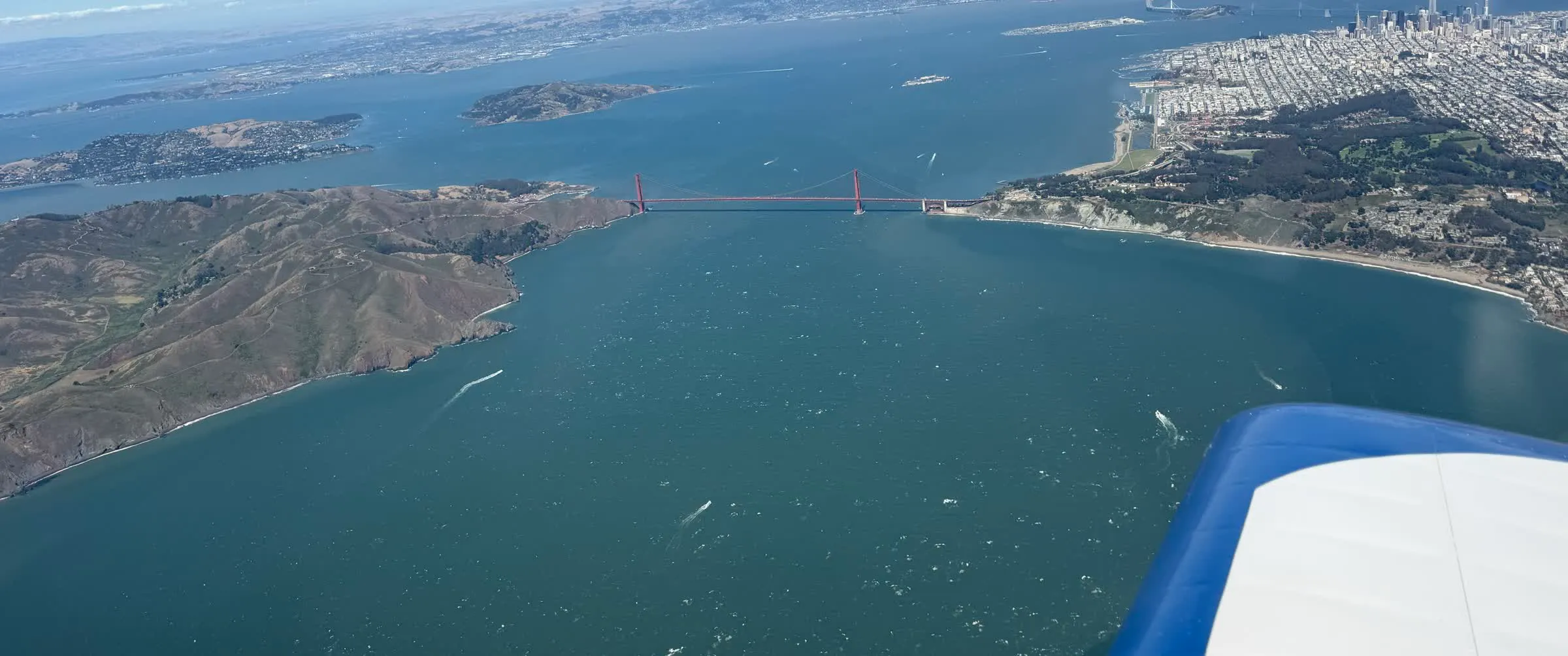 Golden Gate Bridge and San Francisco Bay seen from the air